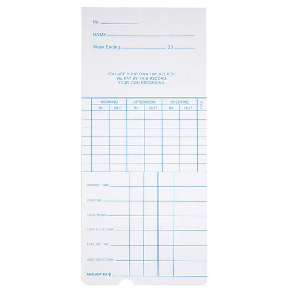 Yescom 1000 Count Weekly Time Clock Cards Timecard for Employee Attendance Payroll Recorder
