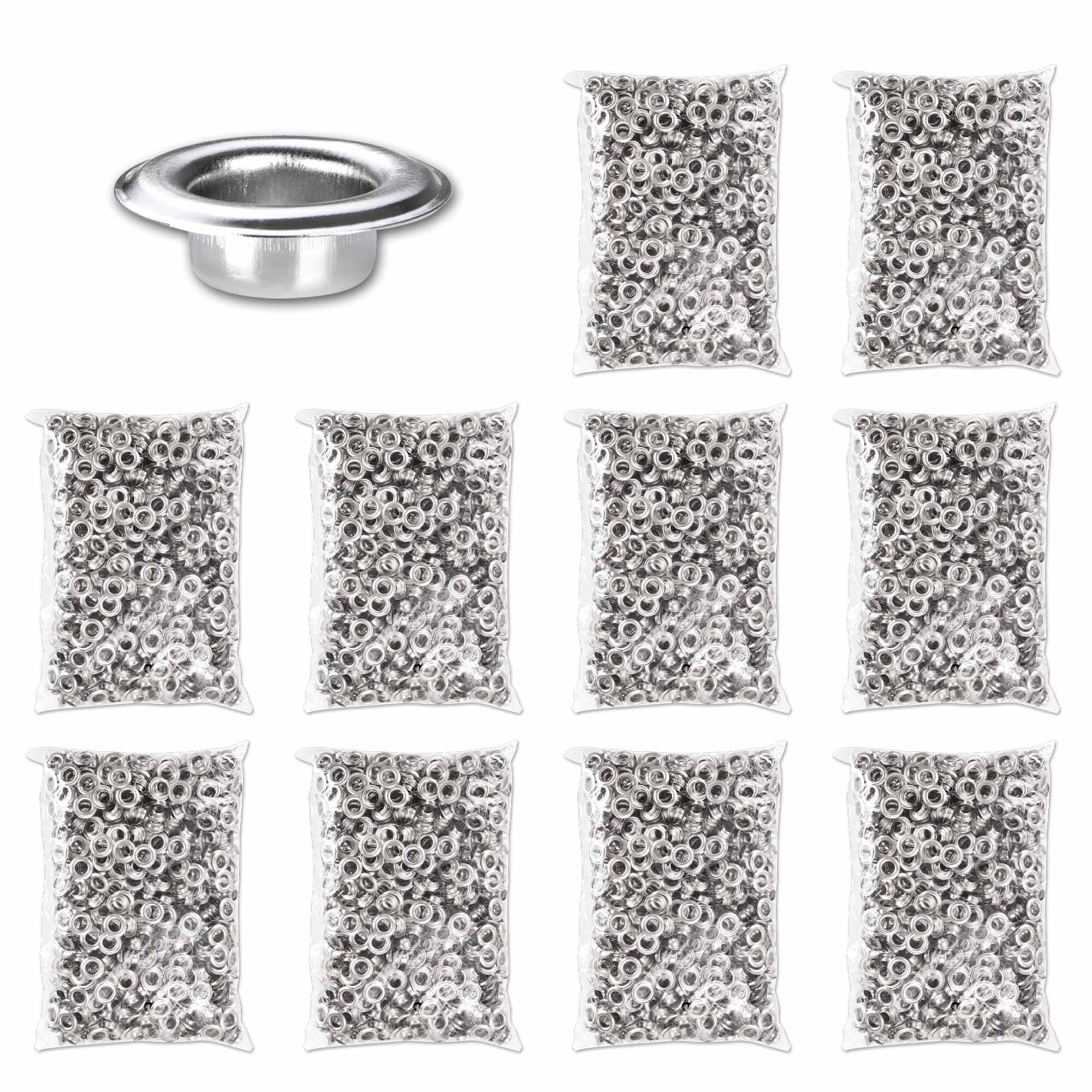 Yescom 10000 pcs 3/8" Grommet Kit #2 Nickel Grommets Compatible with Semi Automatic Grommet Machine for Fabric Canvas Tarps Banners