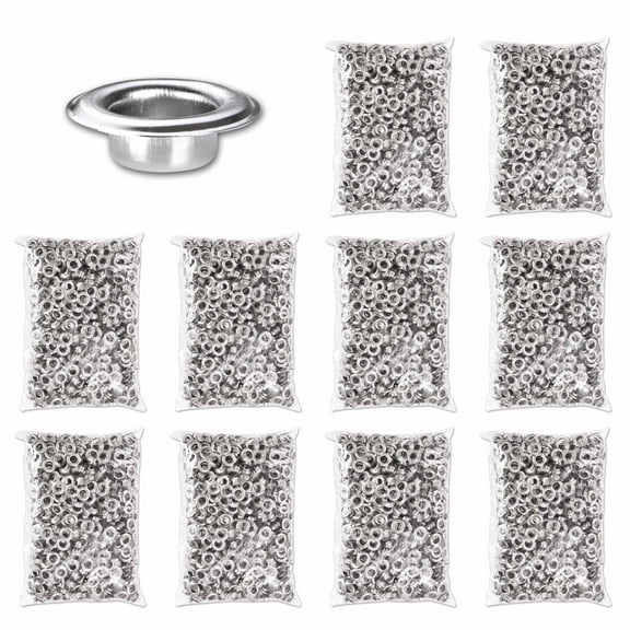 Yescom 10000 pcs 3/8" Grommet Kit #2 Nickel Grommets Compatible with Semi Automatic Grommet Machine for Fabric Canvas Tarps Banners