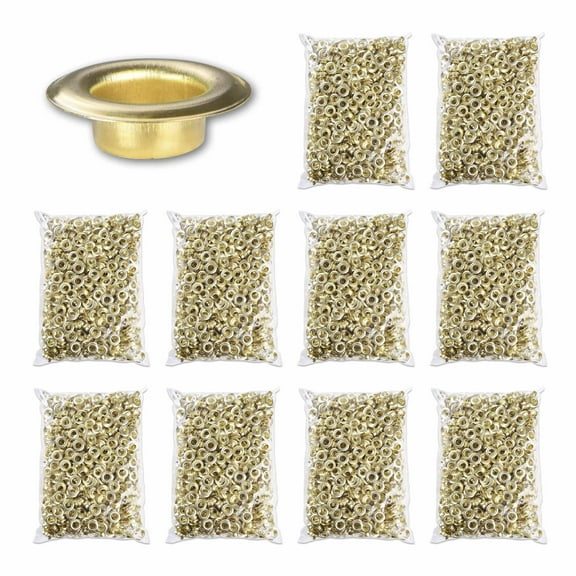 Yescom 10000 pcs 3/8" Grommet Kit #2 Brass Grommets Compatible with Semi Automatic Grommet Machine for Fabric Canvas Tarps Banners