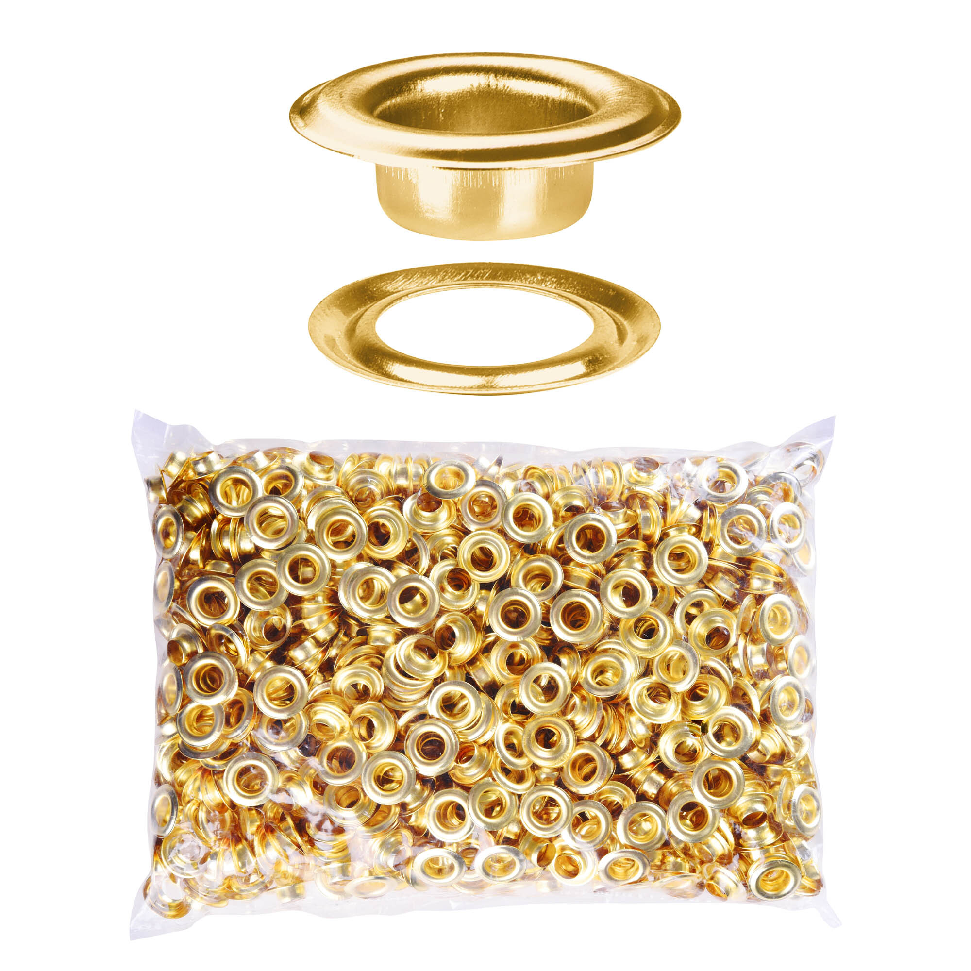 Yescom 1000 sets of Grommet Kit 1/2 inch 12mm Size #4 Brass Eyelets and Washers for Hand Press Apparel Leather Printing Tarp