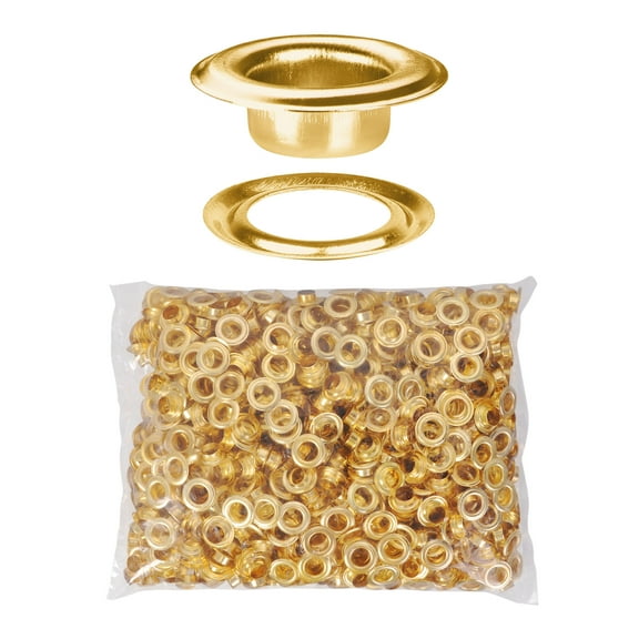 Yescom 1000 sets of Grommet Kit 3/8 inch Size #2 Brass Eyelets and Washers for Hand Press Apparel Leather Printing Tarp