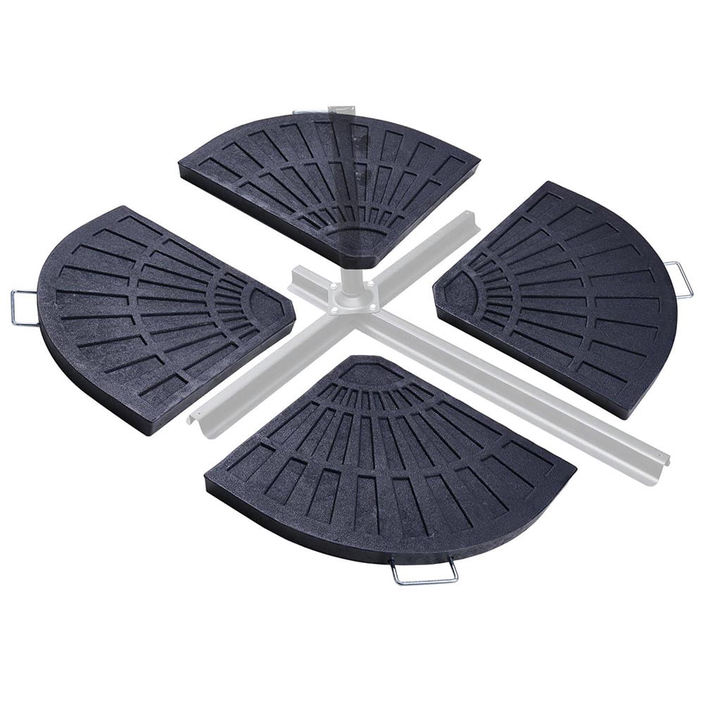 Yescom 108lbs 19" Fan Shaped Resin Beton Base Stand Black for Outdoor Patio Offset Umbrella(pack of 4),YES0362