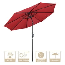 Yescom 10Ft UV50  Aluminum Outdoor Table Patio Umbrella with Crank Tilt 3000PA Sunshade Deck Yard Garden Pool Balcony