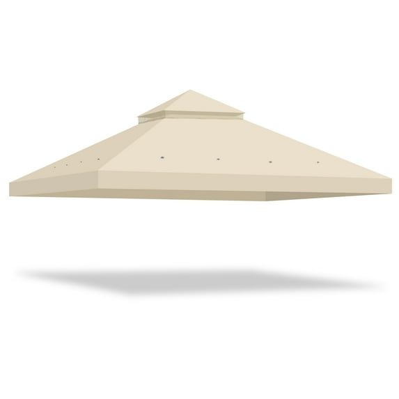 Yescom 10x10 Ft 2-Tier Canopy Top Replacement for Petpvilit Gazebo Outdoor Patio Garden Yard Cover Beige