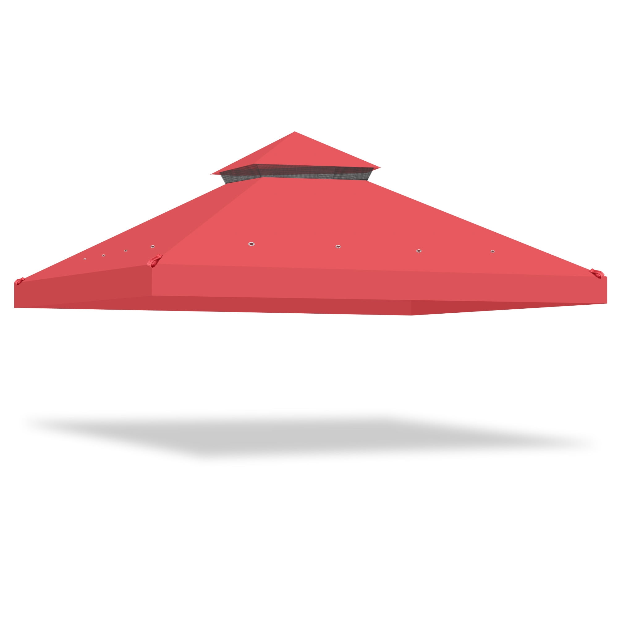 Red 10x10 Ft Polyester 2-Tier Gazebo Canopy Top Replacement