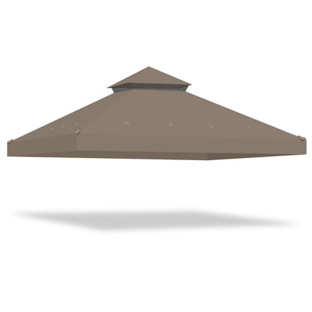 Yescom 10x10 Ft Canopy Top Replacement for 2-Tier Crescent TJSG081 Gazebo Outdoor Patio Yard Garden Cover Brown