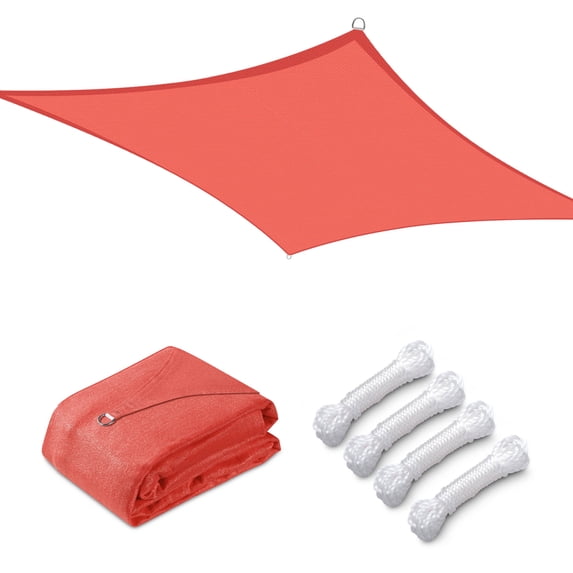 Yescom 10x10Ft 97% UV Block Square Sun Shade Sail Outdoor Patio Pool Garden Yard Lawn Carport Net Watermelon Red