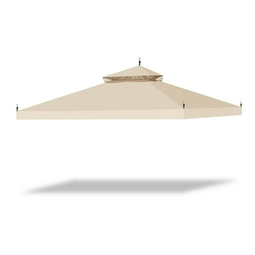 Yescom 10x10Ft Canopy Cover Top 2Tier PU Water Resistance for Brand_Model Walmart/MS17-31-4-2 Arrow Gazebo Outdoor Beige