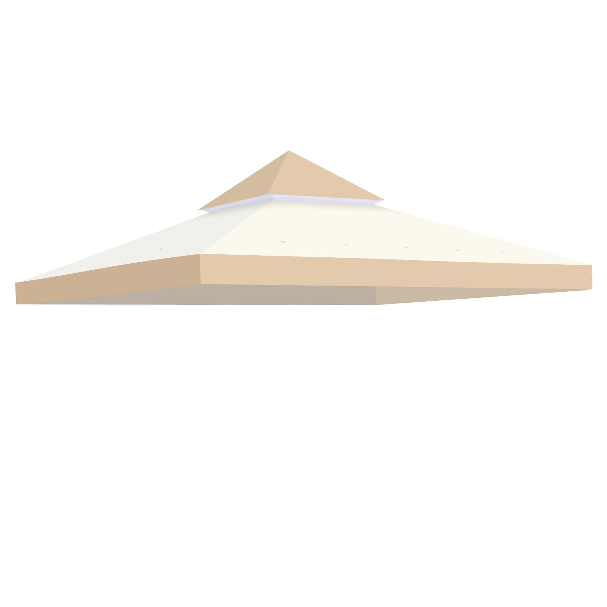10x10 Beige and Cream Polyester Dual-Tier Gazebo Canopy Cover