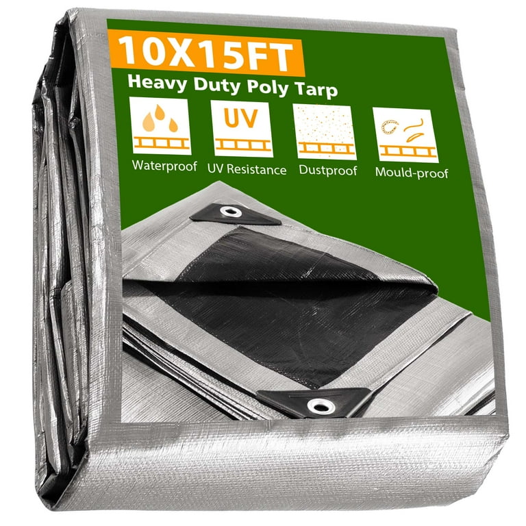 Yescom 10x15 Heavy Duty Poly Tarp Tarpaulin 10 mil Ground Sheet
