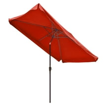 Yescom 10x6.5 Ft Aluminum Outdoor Patio Umbrella with Valance Crank Tilt Garden Yard