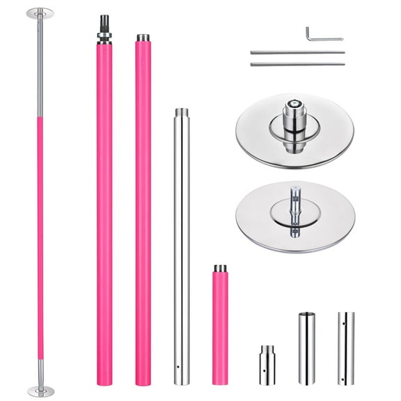 Yescom 11.7 Ft Static Spinning Dancing Pole Kit 45mm Silicone Party Club Exercise Pink