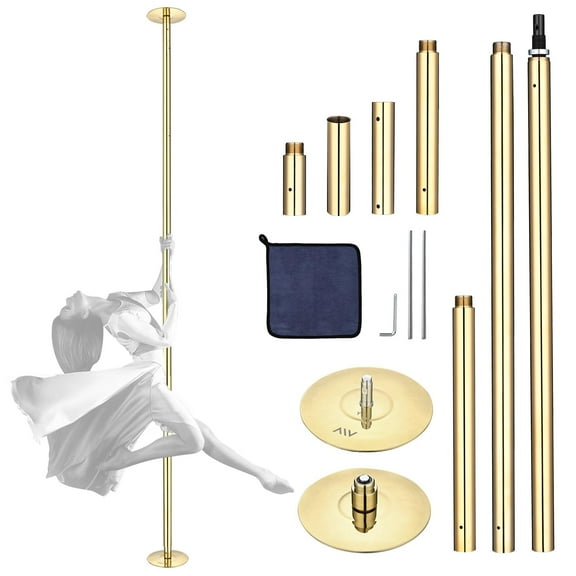 Yescom 11 FT Gold Spinning Static Dancing Pole Kit w/ Extensions Fitness Dance Exercise