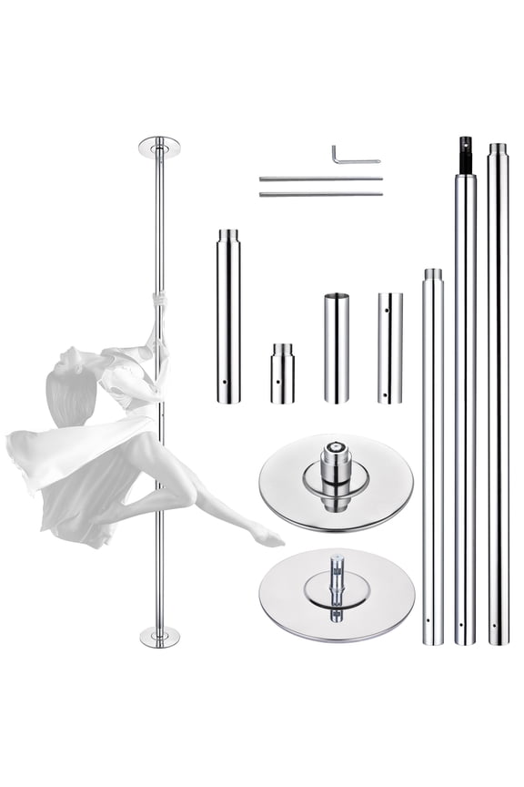 11 FT Spinning Static Dancing Pole Kit with Extensions Fitness Dance Exercise