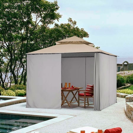 Yescom 11x6.5FT Universal Replacement Privacy Side Wall Canopy Curtain fits 10x12ft Canopy, Gray