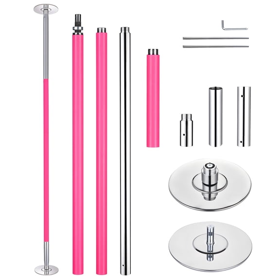 Yescom 12.6 Ft Static Spinning Dancing Pole Kit 45mm Silicone Party Club Exercise Pink