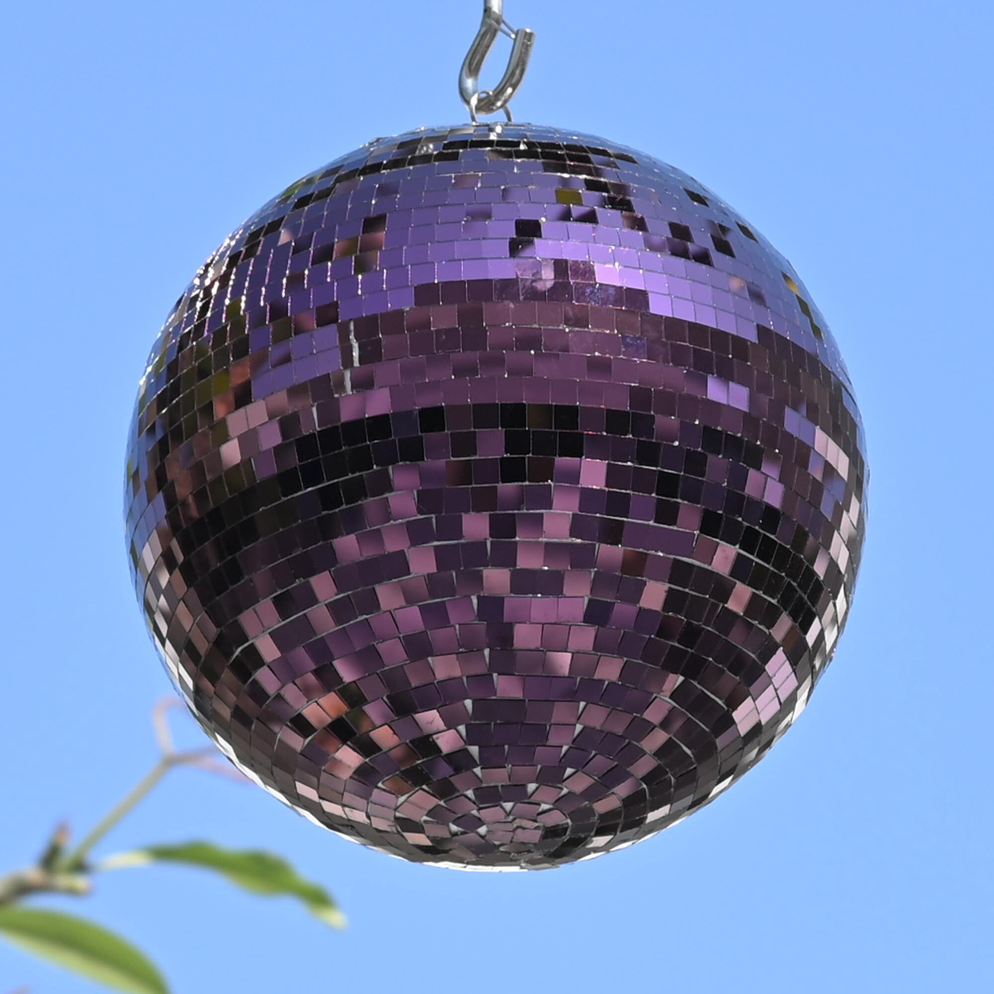 Yescom 12" Large Disco Ball Mirror Big Hanging Glass Decor for 70s 80s Party Events Wedding DJ Dance Club Stage Lighting Purple