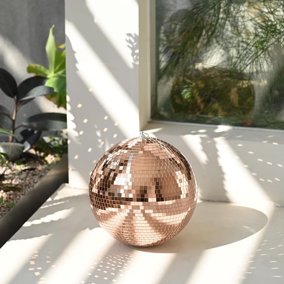 Yescom 12" Rose Gold Large Disco Mirror Ball Hanging Wedding Bachelorette Party Decor Indoor