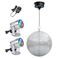 thumbnail image 1 of Yescom 12" Large Disco Ball with Motor and Lights 6RPM Rotator & 2PCS 3W RGB Spotlights for 70s 80s Party DJ Bands Studio Event, 1 of 7