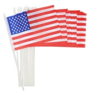 Yescom 12 Pcs Handheld Mini Stick Flag Double Sided 5"x8" American Stick Flag Celebration, Veterans Day, Festival