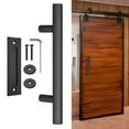 thumbnail image 1 of Yescom 12" Sliding Barn Door Pull Flush Handle Gate Hardware Set Heavy Duty Cast Iron Matte Black for Wooden Door, 1 of 10