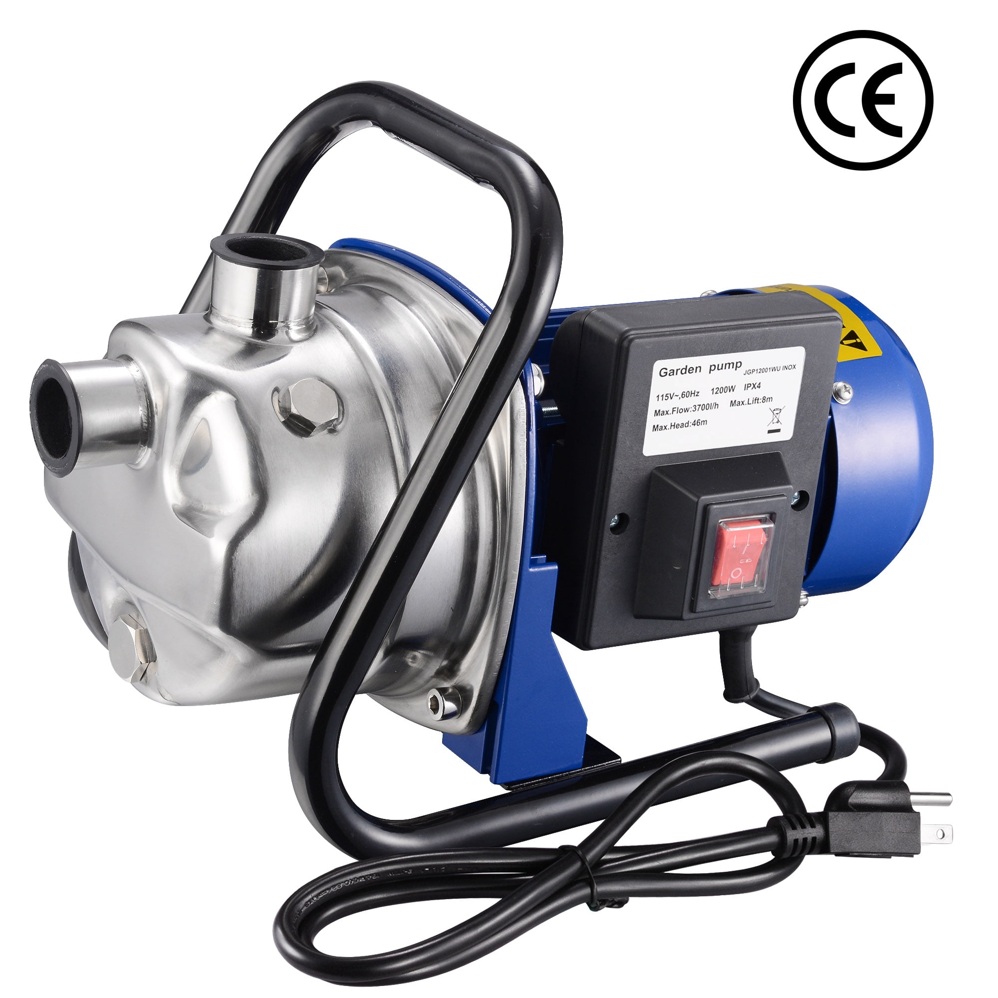 Yescom 1200W Electric Water Booster Pump Stainless Steel Garden Sprinkler Pump Pool