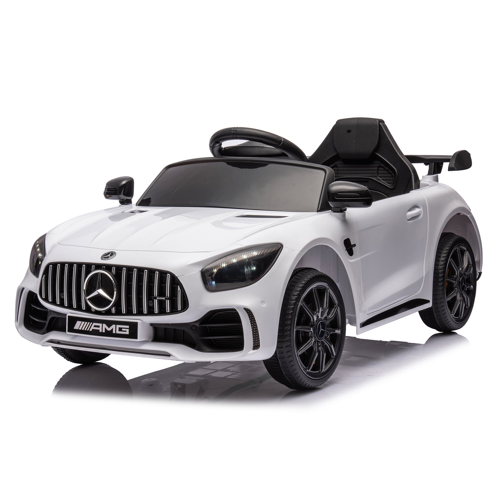 Dual Drive 12V 4.5Ah Sports Car with 2.4G Remote Control Mercedes-Benz AMG GTR BBH-011, White