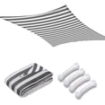 thumbnail image 1 of Yescom 12x12FT 97% UV Block Square Sun Shade Sail Outdoor Patio Pool Garden Yard Lawn Carport Net Awning Gray+White, 1 of 12