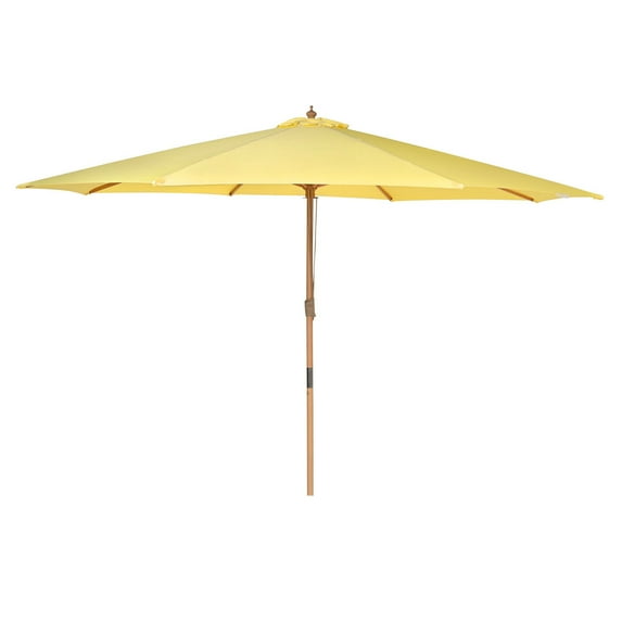 Yescom 13FT Large Outdoor Patio Umbrella UV30+ Wood 8 Rib Pole for Table Beach Yard Garden Wedding Deck Cafe Pool yellow