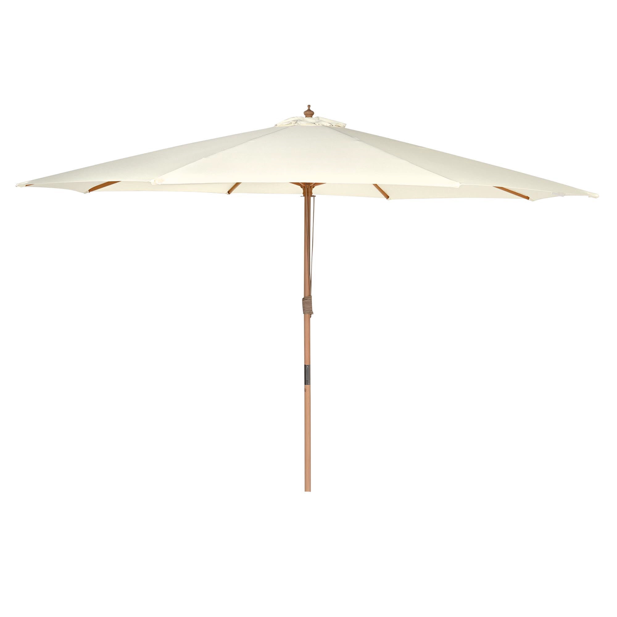 Yescom 13FT Large Wooden Outdoor Patio Umbrella Solid German Beech Pole Rope Pulley Lift for Deck Pool Backyard Garden Market Beach Parasol,Ivory