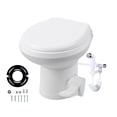 thumbnail image 1 of Yescom 15" Low Profile RV Toilet HDPE Gravity Flush with Bidet Sprayer Foot Pedal Standard 8" Dia. Floor Flange for Motorhome Travel Trailer Vans, 1 of 12