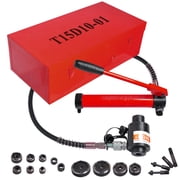 Yescom 1/2 to 4 15-Ton Hydraulic Knockout Punch Set 10-Die Conduit Hole Punch Driver Kit for Metal Aluminum Stainless Steel - Red
