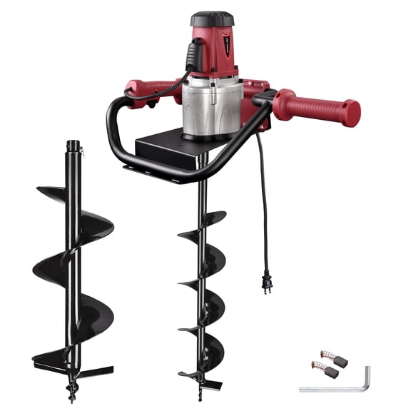 Yescom Electric Auger Post Hole Digger with 6" and 10" Earth Auger Drill Bit for Planting 1500W 2HP Powerhead Garden Fence Digging Tools