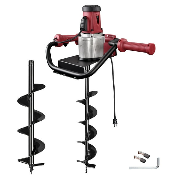 Yescom 1500W Electric Post Hole Digger with 6" and 8" Earth Auger Drill Bit 1-man 2HP Powerhead