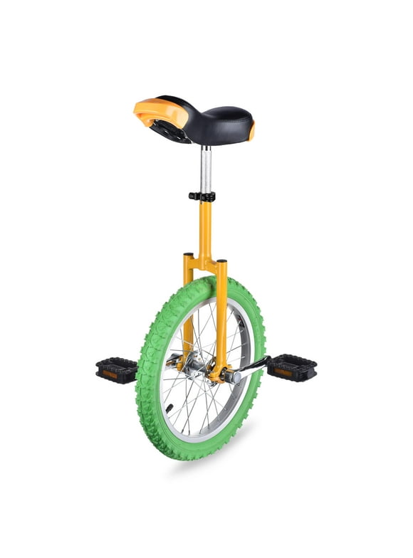 Yescom 16 Inch Wheel Outdoor Unicycle Balance Training for Adults Teenagers Kids, Yellow & Green