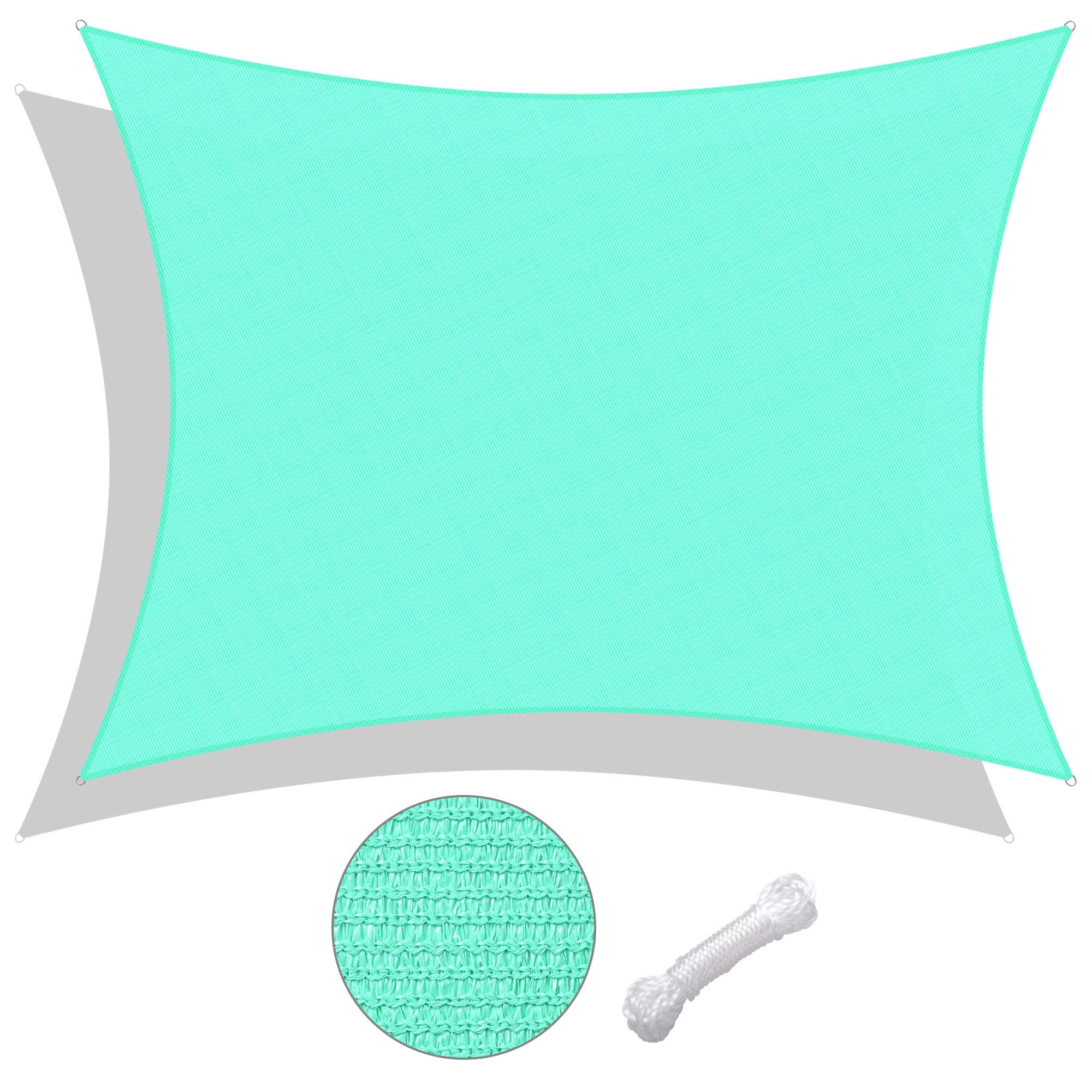 Pearl Aqua 12' x 16' HDPE Rectangle Sun Shade Sail Canopy