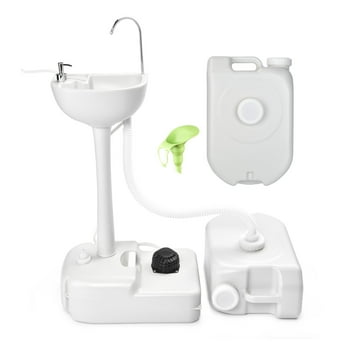 Yescom 17L Portable Camping Sink w/ Pump & 2 Pcs 24L Water Tank,  Small Handwashing Station For RV Travel Outdoor Party