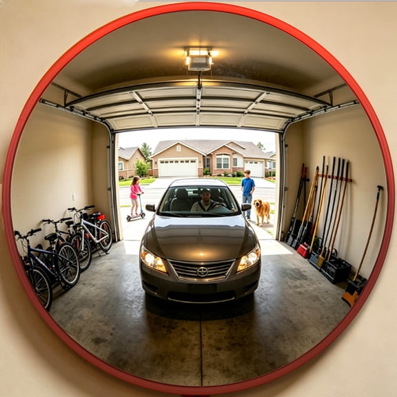 Yescom 18" Convex Safety Traffic Mirror Outdoor/ Indoor Driveway & Security Wide Angle Mirror, Dome Blind Spot Mirror for Wall, Office, Parking Garage & Room