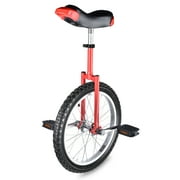 Yescom 18 In Wheel Outdoor Unicycle Skid-proof Tire Fitness Bicycle Balance Training for Adults Teenagers Kids, Red