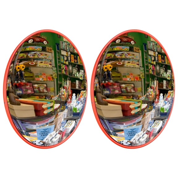 Yescom 18" Convex Safety Traffic Mirror Outdoor/ Indoor Driveway & Security Wide Angle Mirror, 2 Pcs Dome Blind Spot Mirror for Wall, Office, Parking Garage & Room
