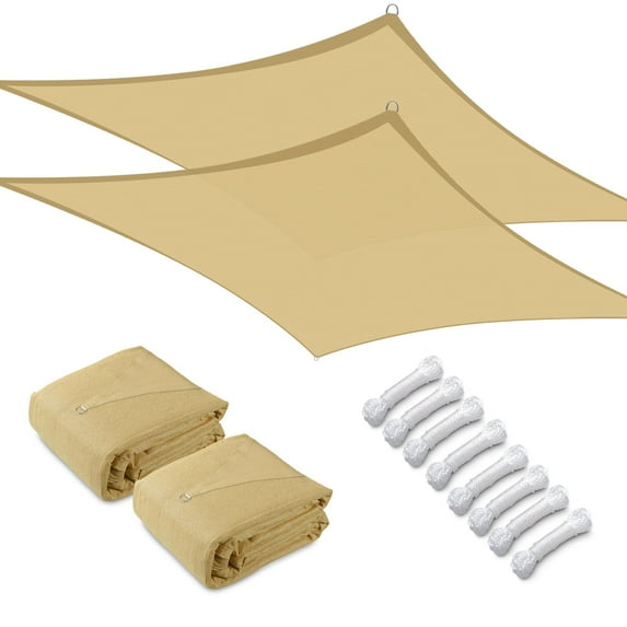 Yescom 19x13 Ft Rectangle HDPE Sun Shade Sail Canopy 97% UV Block Outdoor Garden 2 Pack