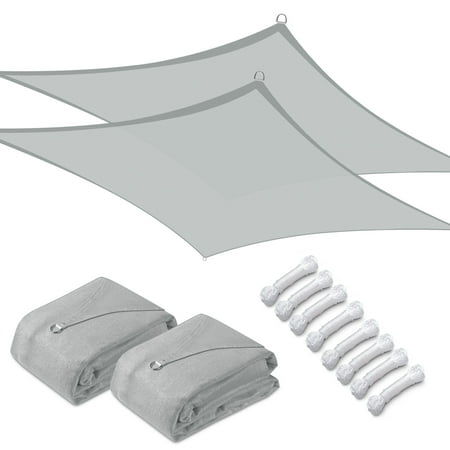 Yescom 2 Pack 10x10 Ft 97% UV Block Square Sun Shade Sail Canopy Cover Net Outdoor Yard
