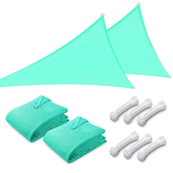 Yescom 2 Pack 20 Ft 97% UV Block HDPE Triangle Sun Shade Sail Canopy Outdoor Cover Net