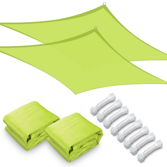 Yescom 2 Pack 23x22FT Rectangle Sun Shade Sail UV Block Commercial Carpark Pool Camping Beach Outdoor Apple Green