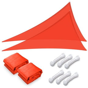 Yescom 2 Pack 25FT Triangle Sun Shade Sail UV Block Commercial Carpark Pool Camping Beach Outdoor Watermelon Red