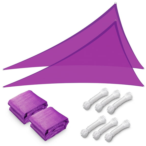 Yescom 2 Pack 28FT Triangle Sun Shade Sail Canopy UV Block Commercial Carpark Pool Camping Playground Outdoor Fuchsia