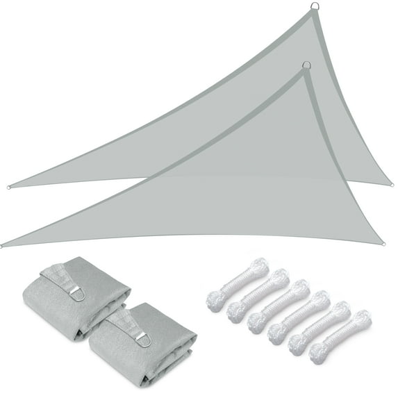 Yescom 2 Pack 3 Ft 97% UV Block Triangle Sun Shade Sail Canopy Outdoor Awning Yard