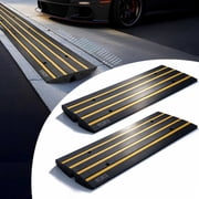 Yescom 2 Pack 4ft Driveway Curb Ramp 2.6" Rise Rubber Threshold Bridge for Low Profile Car