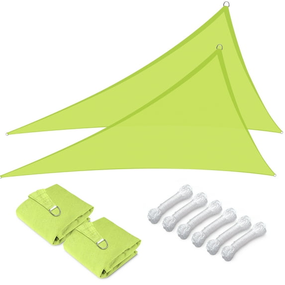 Yescom 2 Pack 5 Ft 97% UV Block Triangle Sun Shade Sail Canopy Outdoor Patio Garden